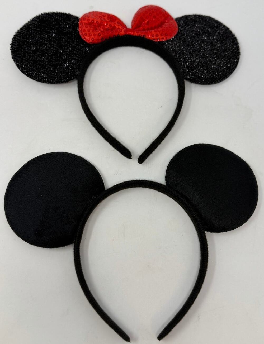Fanyity 2 count Headband Red & Black Minnie & Mickey Mouse Ears